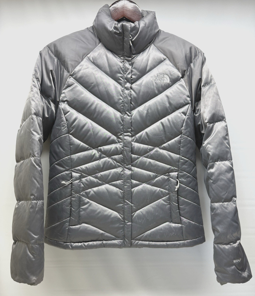 THE NORTH FACE 550 Womens Small Silver Gray Quilted Goose Down Jacket
